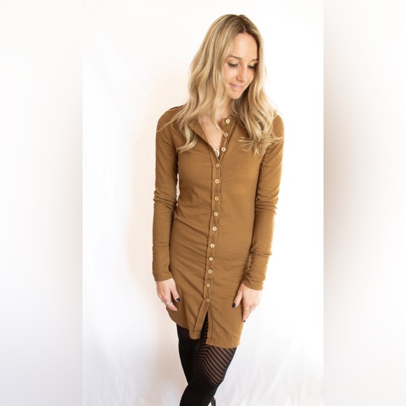 🌻🆕FREE PEOPLE GIA CARDI-Warm Tobacco color-Size X-Small Left - Picture 9 of 15